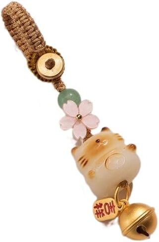 Bodhi Cherry Blossom Osmanthus Pendant Key Chain Chinese Style Pendant Little Bear Phone Charm Key Ring Car Accessories in Saudi Arabia