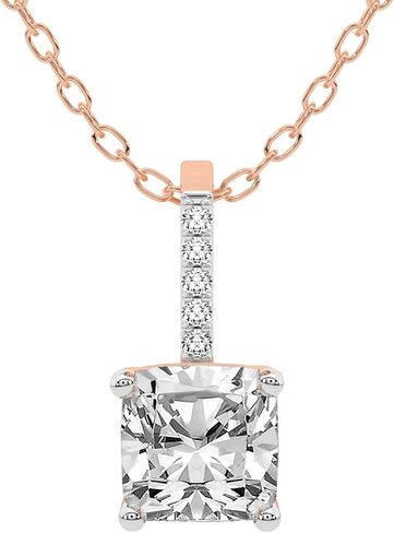 FRIENDLY DIAMONDS 0.75 Carat - 6 Carat IGI Certified Lab Grown Diamond | Lucida Four Prong Lab Diamond Necklace 14K Or 18K Gold | Anniversary Or Christmas Gift For Her| EF-VS Quality in Saudi Arabia