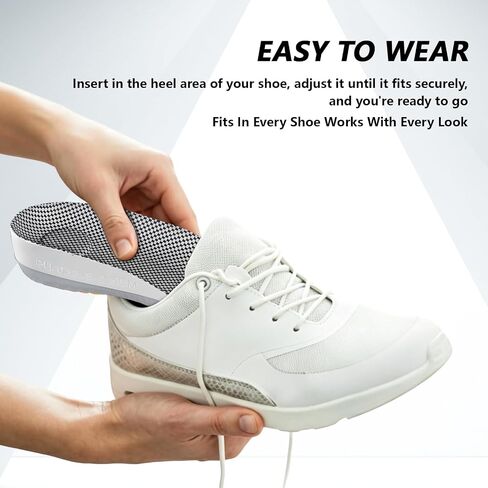 1.5 Inch Height Increase Insoles, 1 1/2 Inch Half Length Heel Lift Pads | Ergonomic High-Fit & Strong Arch Support | Non-Slip Composite Shoe Inserts for Men Women | Height Boosters for Sneakers, Boots in Kuwait