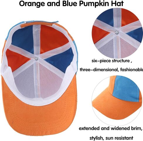 Orange and Blue Engineer Conductor Hat Pumpkin Hat for Adult in Saudi Arabia