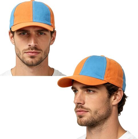 Orange and Blue Engineer Conductor Hat Pumpkin Hat for Adult in Saudi Arabia