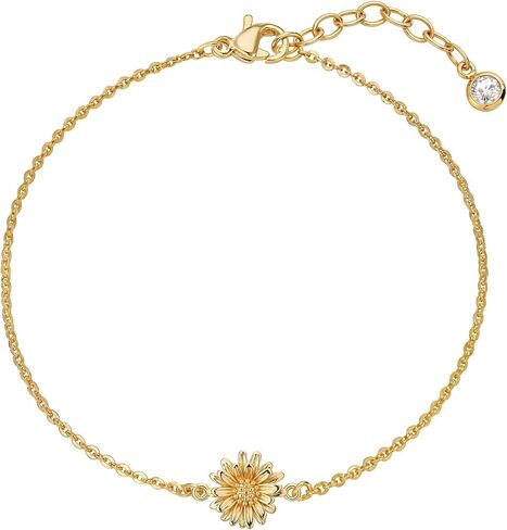 LOYATA Gold Bracelets for Women-Charm Birth Flower Chain Bracelet Non Tarnish Dainty 14K Gold Plated Waterproof Flower Link Bracelet Charms Jewelry Birthday Gifts for Women in Saudi Arabia