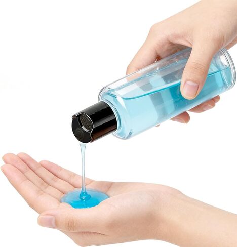 48 Pack 8oz Travel Size Bottles Leak Proof Squeeze Refillable Clear Toiletries and Shampoo Liquid Containers with Black Disc Cap in Kuwait