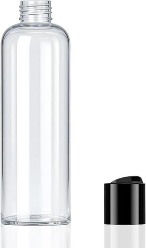 48 Pack 8oz Travel Size Bottles Leak Proof Squeeze Refillable Clear Toiletries and Shampoo Liquid Containers with Black Disc Cap in Kuwait