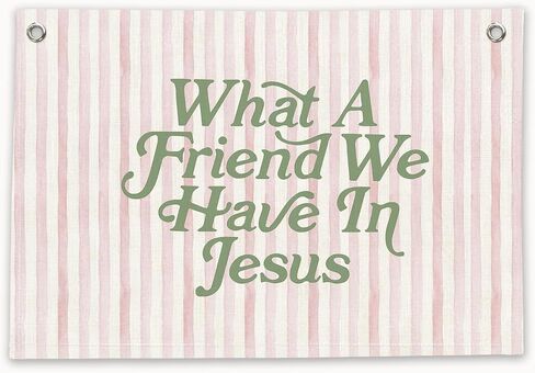 RTXLEZM Kids Room Decor, What a Friend We Have in Jesus Christian Canvas Banner Wall Hanging, Minimalist Bible Verse Wall Art Prints for for Classroom, Playroom，Nursery, Kids Room, 20x30 Inch in Saudi Arabia