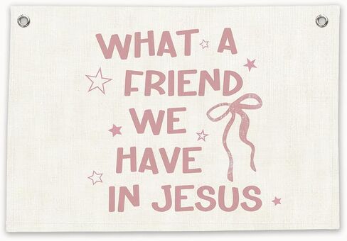 RTXLEZM Kids Room Decor, What a Friend We Have in Jesus Christian Canvas Banner Wall Hanging, Minimalist Bible Verse Wall Art Prints for for Classroom, Playroom，Nursery, Kids Room, 20x30 Inch in Saudi Arabia