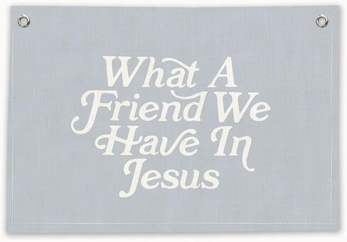RTXLEZM Kids Room Decor, What a Friend We Have in Jesus Christian Canvas Banner Wall Hanging, Minimalist Bible Verse Wall Art Prints for for Classroom, Playroom，Nursery, Kids Room, 20x30 Inch in Saudi Arabia