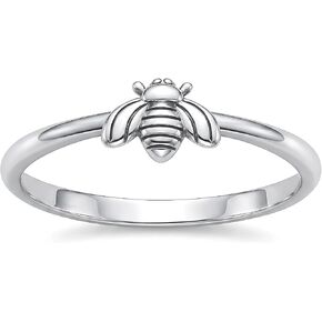 S925 Sterling Silver Bee Ring, Nature Inspired Honeybee Bumblebee Animal Lover Jewelry for Women in Saudi Arabia