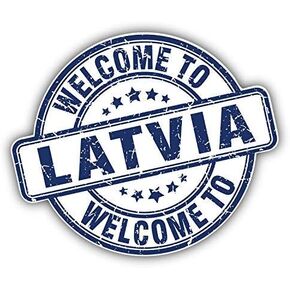 DG Graphics Latvia Grunge Welcome Travel Stamp Art Decor 5'' x 4'' Vinyl Decal Sticker Wall Window Any Smooth Surface in Kuwait