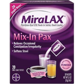 MiraLAX Mix-In Pax,0.59 Ounce (Pack of 20) in Saudi Arabia