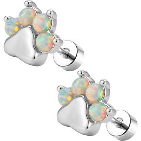 FLECHAZO Flat Back Earrings for Women, Screw Back Animal Stud Earrings, 316L Stainless Steel Post, Cartilage Helix Tragus Lobe Piercing Jewelry in Saudi Arabia