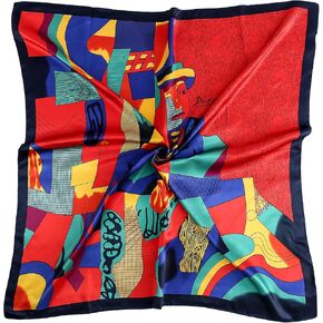 ASUITOFK 35" Satin Large Square Head Scarves Silk Like Printed Neck Scarf Hair Sleeping Wraps Scarfs Bandanas in Saudi Arabia