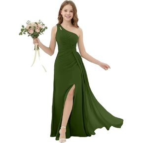 Pleated Chiffon Junior Bridesmaid Dresses with Slit Flower Girl Dresses for Wedding Girls Formal Party Dress in Kuwait