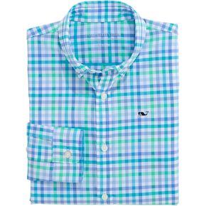 Vineyard Vines Boys' Boys' Mangrove Tattersall Featherweight Performance Shirt in Saudi Arabia
