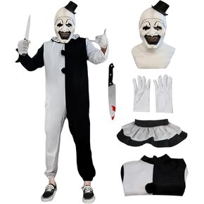 Moalioi Clown Costume Cosplay Halloween Bodysuit The Killer Clown Cosplay Costume Full Set in Saudi Arabia