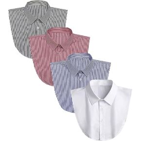 4Pcs Classic Fake Collar Detachable Dickey Half Shirts Blouse Top for Women Men Outfits in Saudi Arabia