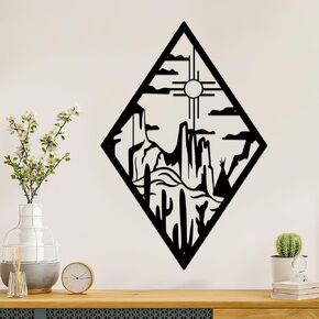 Resama Metal Cactus Wall Decor Natural Themed Metal Wall Art Featuring Plant and Desert Designs Modern Cactus Decor for Office Home Living Room Bathroom Housewarming(13.7x9.2, Brown) in Saudi Arabia