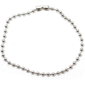 Kathy Bankston Handmade 3mm Sterling Silver Bead Ball Chain Bracelet or Necklace, Oxidized or Shiny, Made to Order Lengths, Unisex Silver Chain in Saudi Arabia