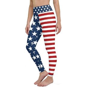 Women's 4th of July Workout Leggings, USA Flag High Waist Sports Pants for Running Cycling Yoga in Saudi Arabia