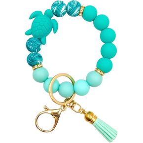 SHINYHARBOR Silicone Beaded Keychain Wristlet,Cute Key Ring Holder for House Car Keys,Gift for Women Mom Sister Wife Daughter in Saudi Arabia