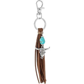 Western Keychain for Men Women Turquoise Cross Tassel Bag Keychains Unique Fashion Western Style Jewelry Accessories in Saudi Arabia