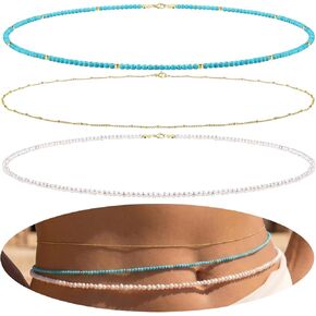 Jewdreamer 3Pcs Waist Chain for Women, Layered Belly Belt Chains Beach Waist Beads Chain Waterproof Body Chain Summer Jewelry Accessories for Women in Kuwait