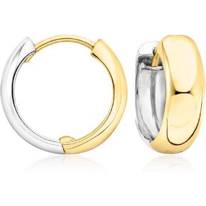 Ross-Simons Sterling Silver and 18kt Gold Over Sterling Reversible Hoop Earrings in Saudi Arabia