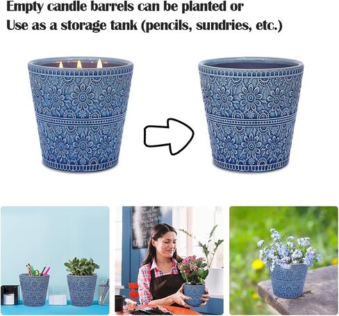 3-Wick Citronella Candle Outdoor Indoor, 20 Ounce Lemongrass Soy Wax Candle in Green Ceramic Jar for Home Garden Patio Yard Balcony and Summer Gift in Kuwait