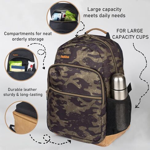 24L Travel Laptop Backpack, Business Anti Theft Slim Sturdy Large Laptops Backpack, Water Resistant College Computer Bag Gift for Men & Women Fits 17 Inch Notebook, Camouflage in Saudi Arabia