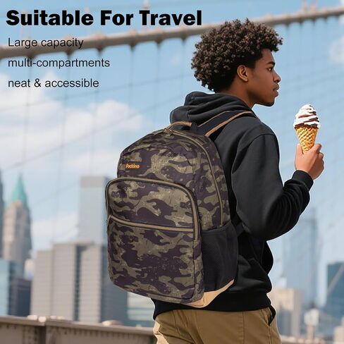 24L Travel Laptop Backpack, Business Anti Theft Slim Sturdy Large Laptops Backpack, Water Resistant College Computer Bag Gift for Men & Women Fits 17 Inch Notebook, Camouflage in Saudi Arabia