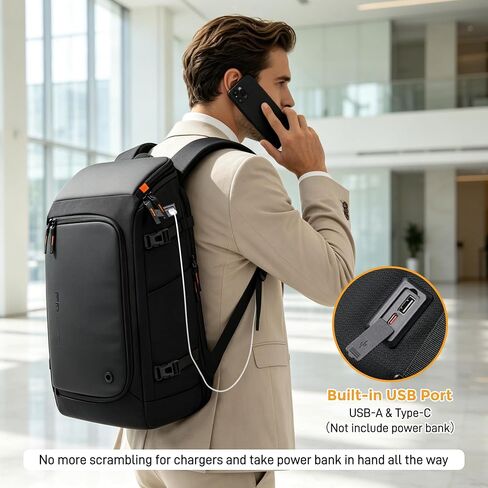 Fenree.geer Carry On Travel Backpack for Men 40L, Fits 15.6" Laptop | TSA Approved, Built-in USB Port, Anti Theft Pocket, 180° Lay Flat, Water-Resistant, Business, Commuter, Camping, Weekender in Saudi Arabia