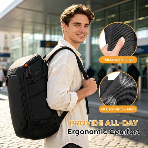 Fenree.geer Carry On Travel Backpack for Men 40L, Fits 15.6" Laptop | TSA Approved, Built-in USB Port, Anti Theft Pocket, 180° Lay Flat, Water-Resistant, Business, Commuter, Camping, Weekender in Saudi Arabia