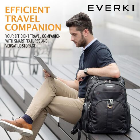 حزمة حقيبة ظهر الكمبيوتر المحمول EVERKI Atlas Business + مجموعة مكعبات التعبئة المضغوطة - مكعبات التعبئة لحقيبة الظهر والعربة 4.6L و9L + 29L/32L حقيبة ظهر للكمبيوتر المحمول للعمل والسفر والرجال والنساء - أسود وبرتقالي in Kuwait