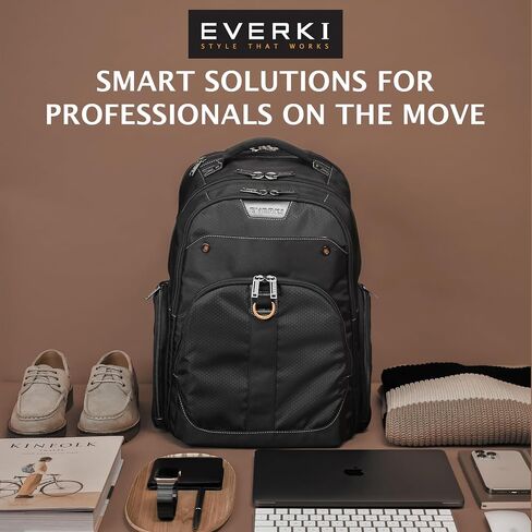 حزمة حقيبة ظهر الكمبيوتر المحمول EVERKI Atlas Business + مجموعة مكعبات التعبئة المضغوطة - مكعبات التعبئة لحقيبة الظهر والعربة 4.6L و9L + 29L/32L حقيبة ظهر للكمبيوتر المحمول للعمل والسفر والرجال والنساء - أسود وبرتقالي in Kuwait