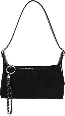 Premium Suede Vegan Leather Crossbody Purses for Women Small Shoulder Bag with Dual Adjustable Removeable Strap and Key Chain in Saudi Arabia