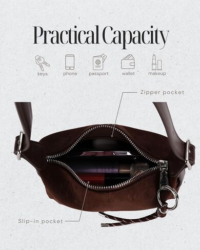 Premium Suede Vegan Leather Crossbody Purses for Women Small Shoulder Bag with Dual Adjustable Removeable Strap and Key Chain in Saudi Arabia