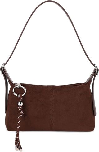 Premium Suede Vegan Leather Crossbody Purses for Women Small Shoulder Bag with Dual Adjustable Removeable Strap and Key Chain in Saudi Arabia
