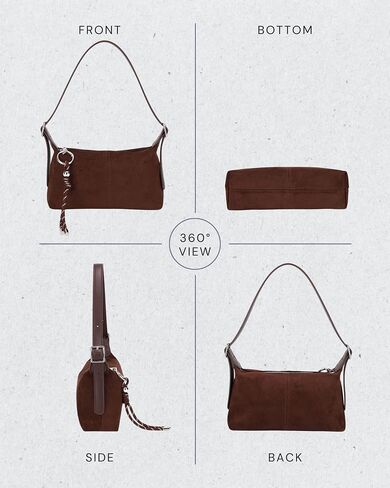 Premium Suede Vegan Leather Crossbody Purses for Women Small Shoulder Bag with Dual Adjustable Removeable Strap and Key Chain in Saudi Arabia