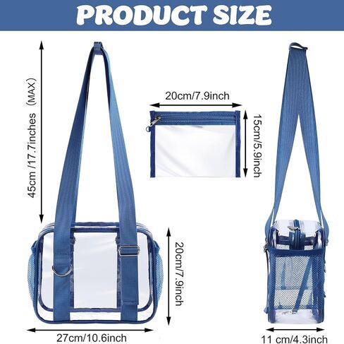 Clear Bag for Stadium Events, PVC Transparent Shoulder Bag, Clear Purse for Sports Events, Concert, Festivals, Gym in Kuwait