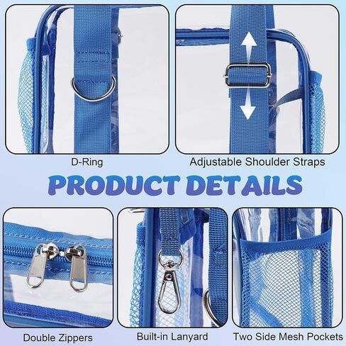 Clear Bag for Stadium Events, PVC Transparent Shoulder Bag, Clear Purse for Sports Events, Concert, Festivals, Gym in Kuwait