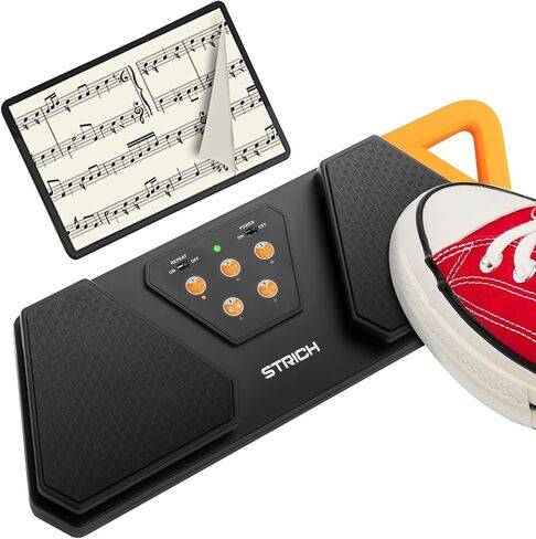 STRICH Wireless Page Turner Pedal for Musical Instruments, Anti-Slip Rubber Portable Foot Pedal, Silent Rechargeable Music Page Turner for iPad, Tablets, Phone, Super-long Endurance, SPT-10X in Kuwait
