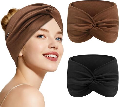 2-Pack Bluetooth Headband for Women, Wirless Headband with HD Stereo Speakers, Fashion Headband Headphones for Workout, Running, Yoga, Travel, Casual Wear, Meditation in Saudi Arabia