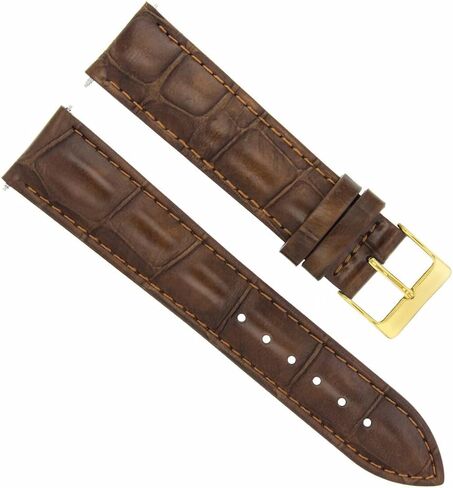 حزام ساعة جلدي من Ewatchparts مقاس 20 مم متوافق مع Citizen Eco Drive BW0072-07P بني فاتح مع إبزيم ذهبي in Kuwait