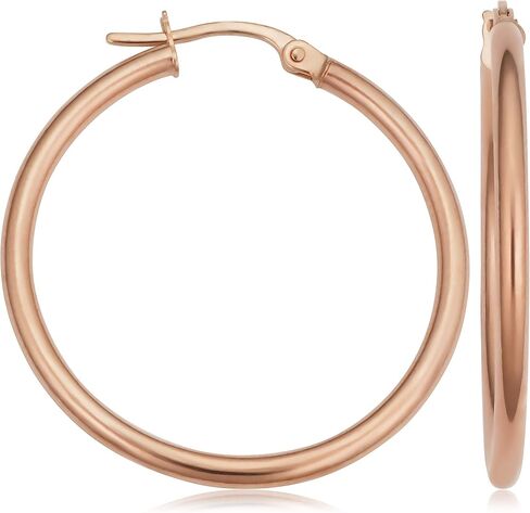 KoolJewelry Womens - 10K Rose Gold Hoop Earrings in Kuwait