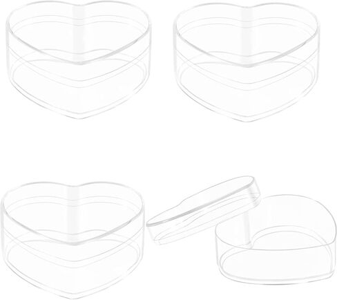 KissYou Small Acrylic Box Clear Candy Boxes with Lid Acrylic Square Cube 4 Pieces Display Case Transparent Jewelry Storage Box Party Decorative Boxes in Saudi Arabia