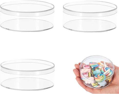 KissYou Small Acrylic Box Clear Candy Boxes with Lid Acrylic Square Cube 4 Pieces Display Case Transparent Jewelry Storage Box Party Decorative Boxes in Saudi Arabia