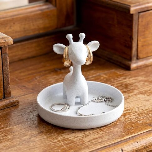 Highland Cow Ring Holder with Circular Dish 3D Printed Plastic Marble Cute Women Gifts Stuff Jewelry Plate Organizer in Kuwait