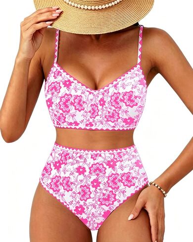 DaiLiWei Womens High Waisted Bikini Set 2 Piece Swimsuit Tummy Control Bathing Suits Cute Full Coverage Swim Suit Modest Teen in Saudi Arabia