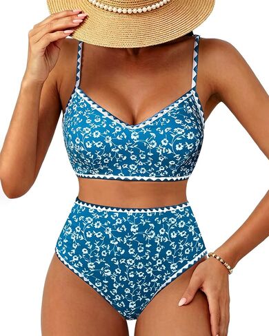 DaiLiWei Womens High Waisted Bikini Set 2 Piece Swimsuit Tummy Control Bathing Suits Cute Full Coverage Swim Suit Modest Teen in Saudi Arabia