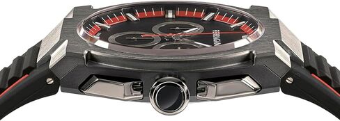 Ferragamo Ferragamo Supreme Chrono Collection Luxury Mens Watch Timepieces with a Black Strap and Dial Featuring a Gun Case in Kuwait